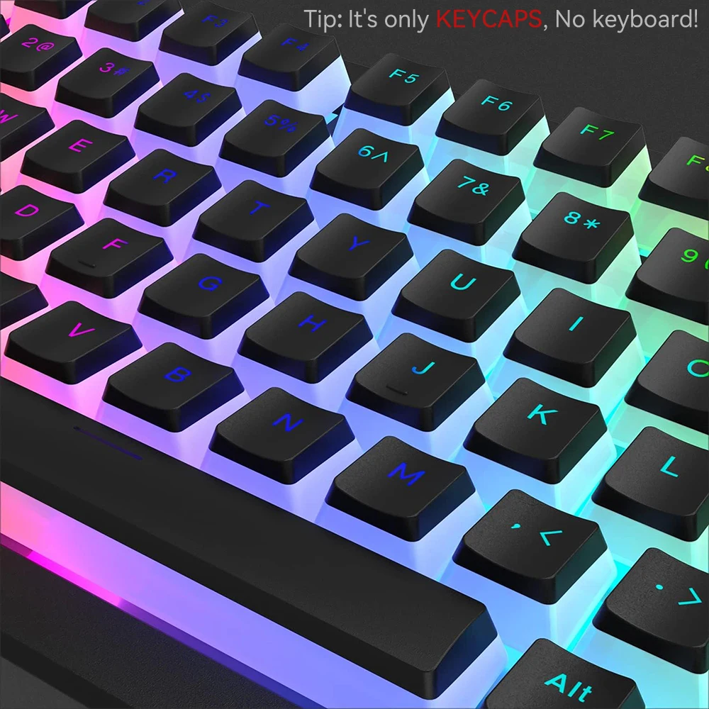 New Pudding PBT Keycaps 129 Ke - Keyboard Gaming Blue Switch ulasan dan harga