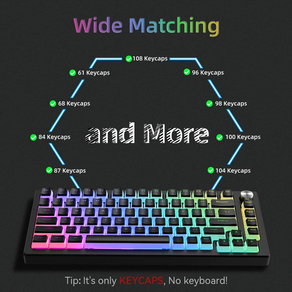 New Pudding PBT Keycaps 129 Ke - Keyboard Gaming Blue Switch ulasan dan harga