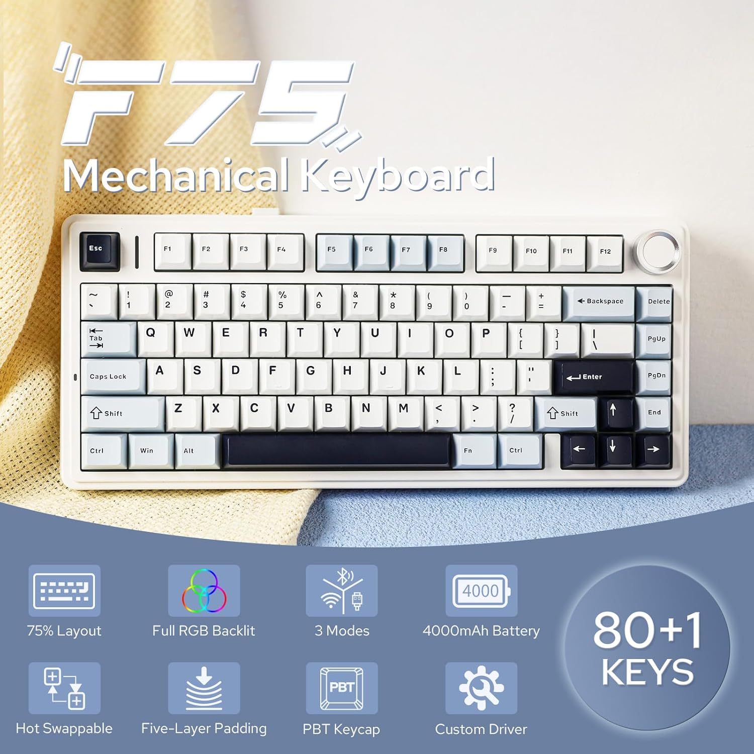 Aula F75 Mechanical Keyboard 7 - Gaming Keyboard Hot Swappable ulasan dan harga