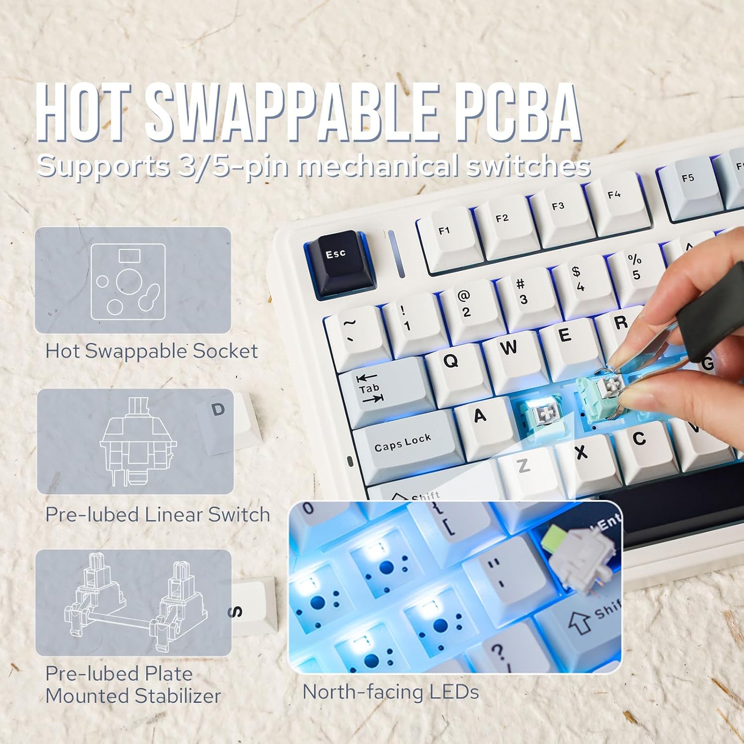 Aula F75 Mechanical Keyboard 7 - Gaming Keyboard Hot Swappable ulasan dan harga