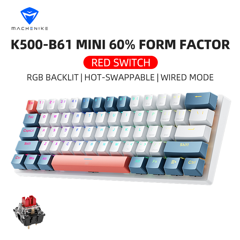 K500-B61 Machenike Mini Mechan - Keyboard Gaming Blue Switch ulasan dan harga