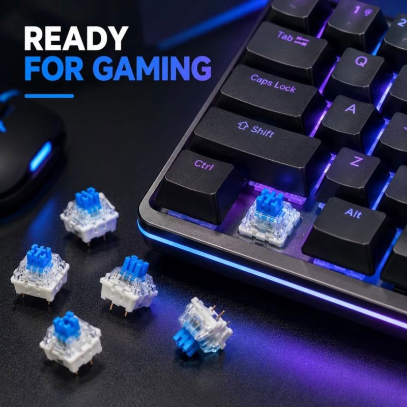 DT21 100Pcs DIY Mechanical Key - Keyboard Gaming Blue Switch ulasan dan harga